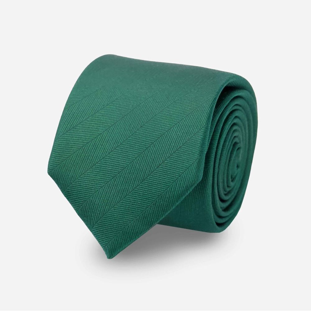 The Tie Bar Herringbone Vow Silk Hunter Green Tie NWT IN PACKAGE